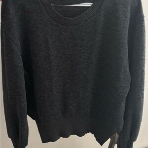 Zara Charcoal Gray Women's Crew Neck Sweater